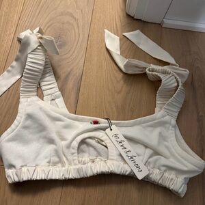For Love And Lemons Cream Crop Top